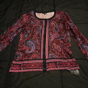 Talbot Red and Purple Paisley Blouse